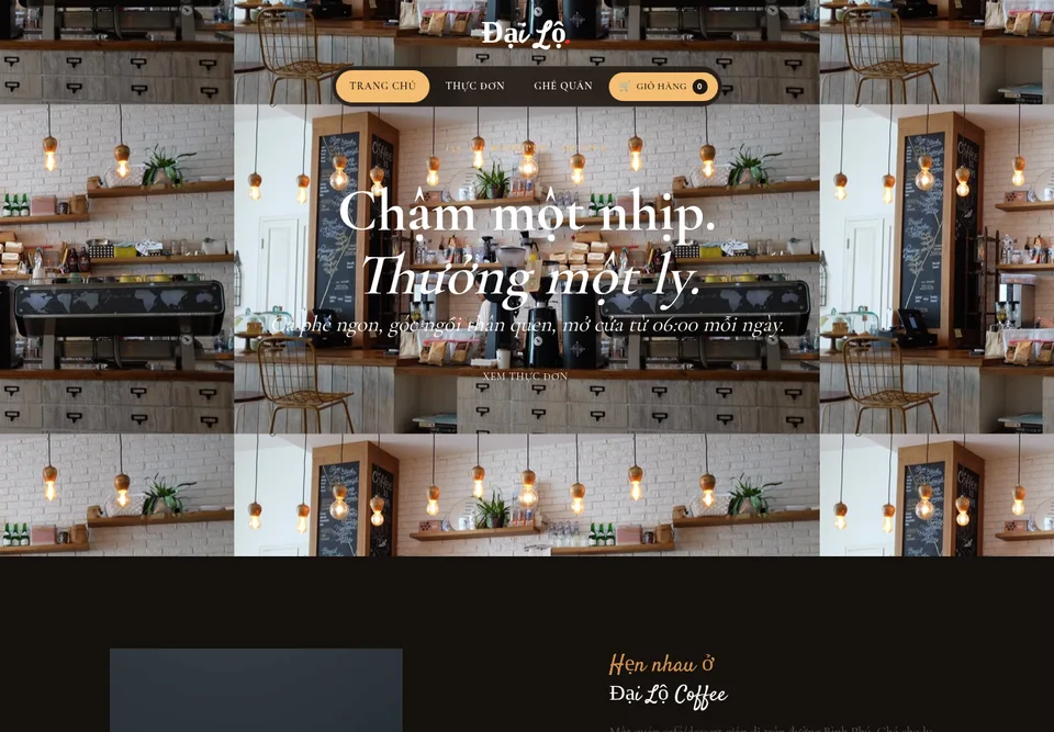 Dai Lo Coffee ordering website